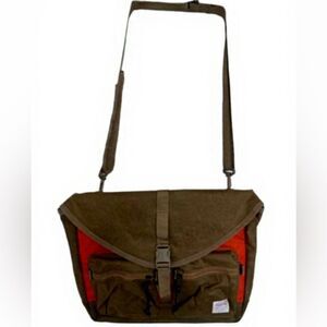 Filson Surveyor Messenger Bag - Khaki & Orange, Rugged Style